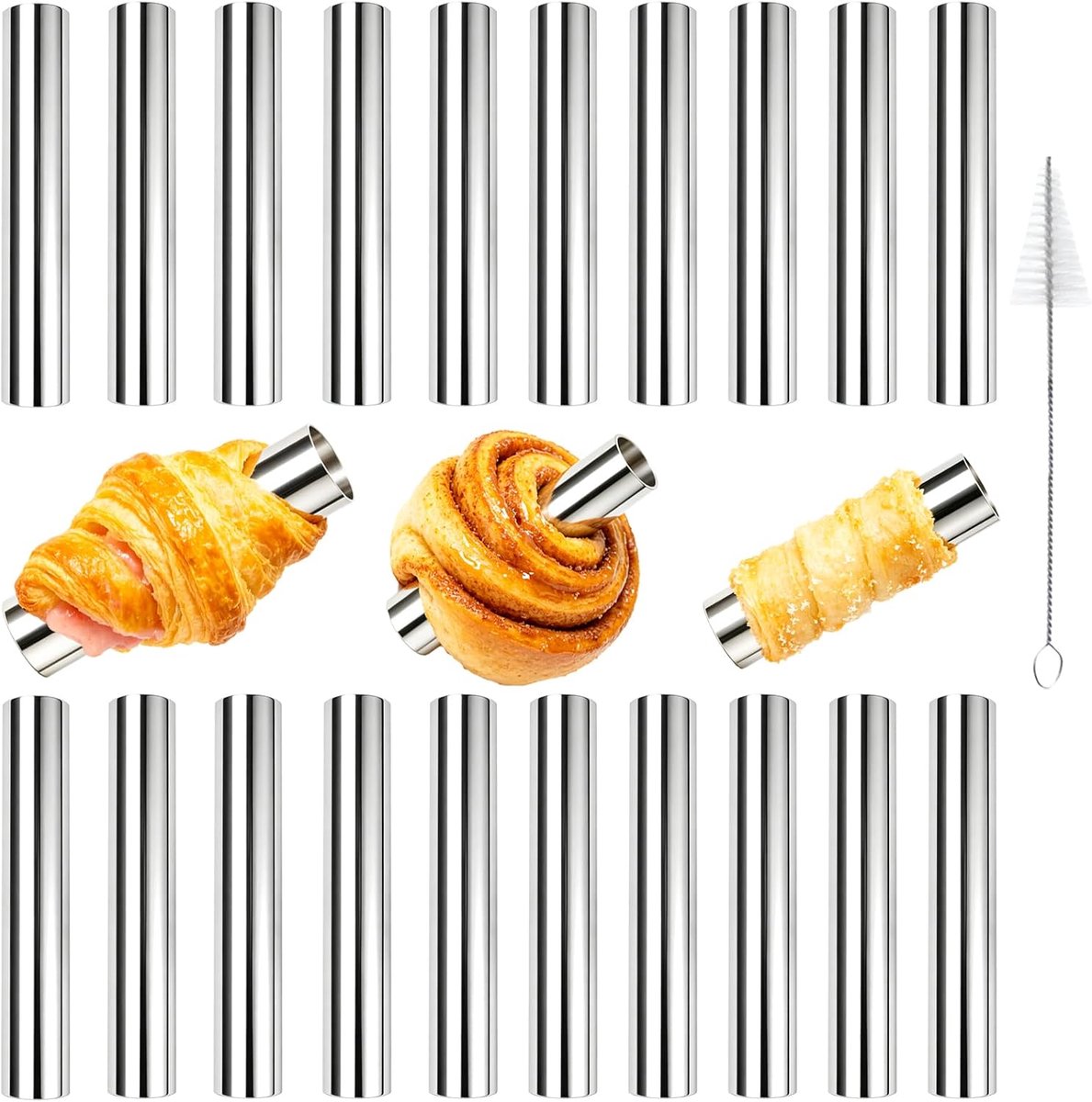 20 stuks schuimrolvormen, klein, groot, cannoli-vormen