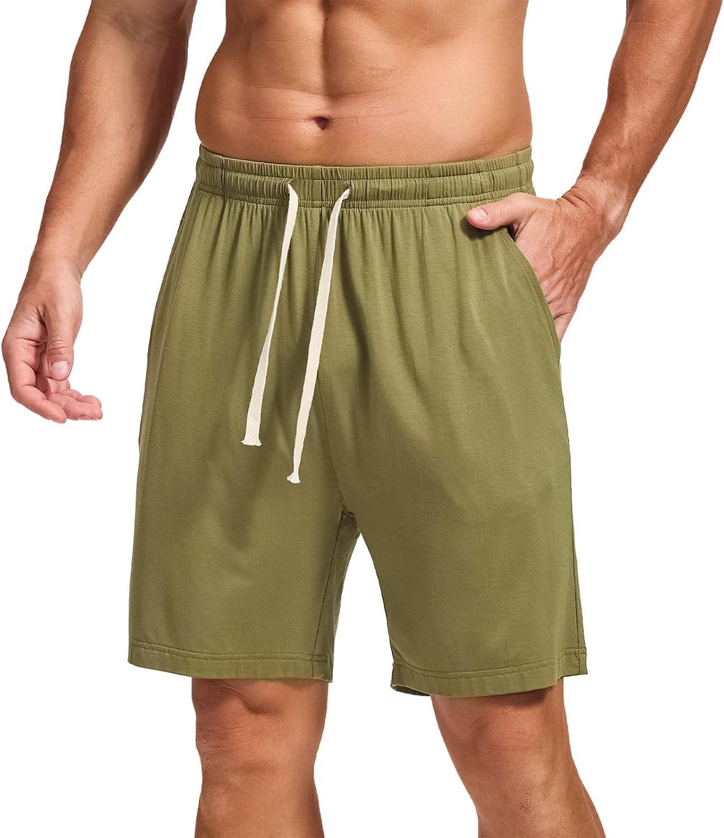 Coulee Heren 17,8 cm lichte bamboe viscose slaapshorts met zakken