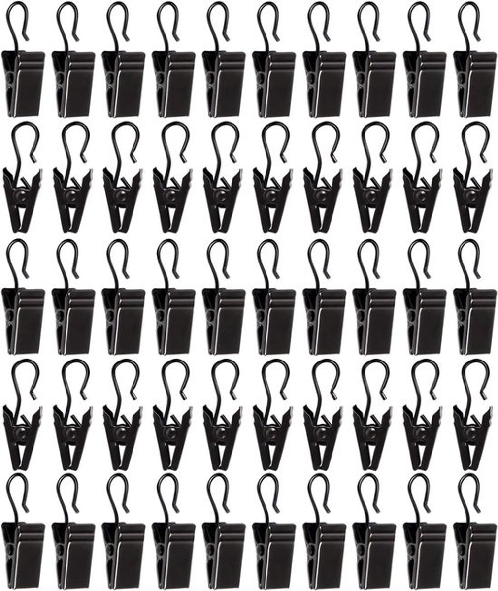 Gordijn- en fotoclips - Decoratieve hangers - Voor muurdecoratie - Set van 50 stuks - 31 inch breed - Wit