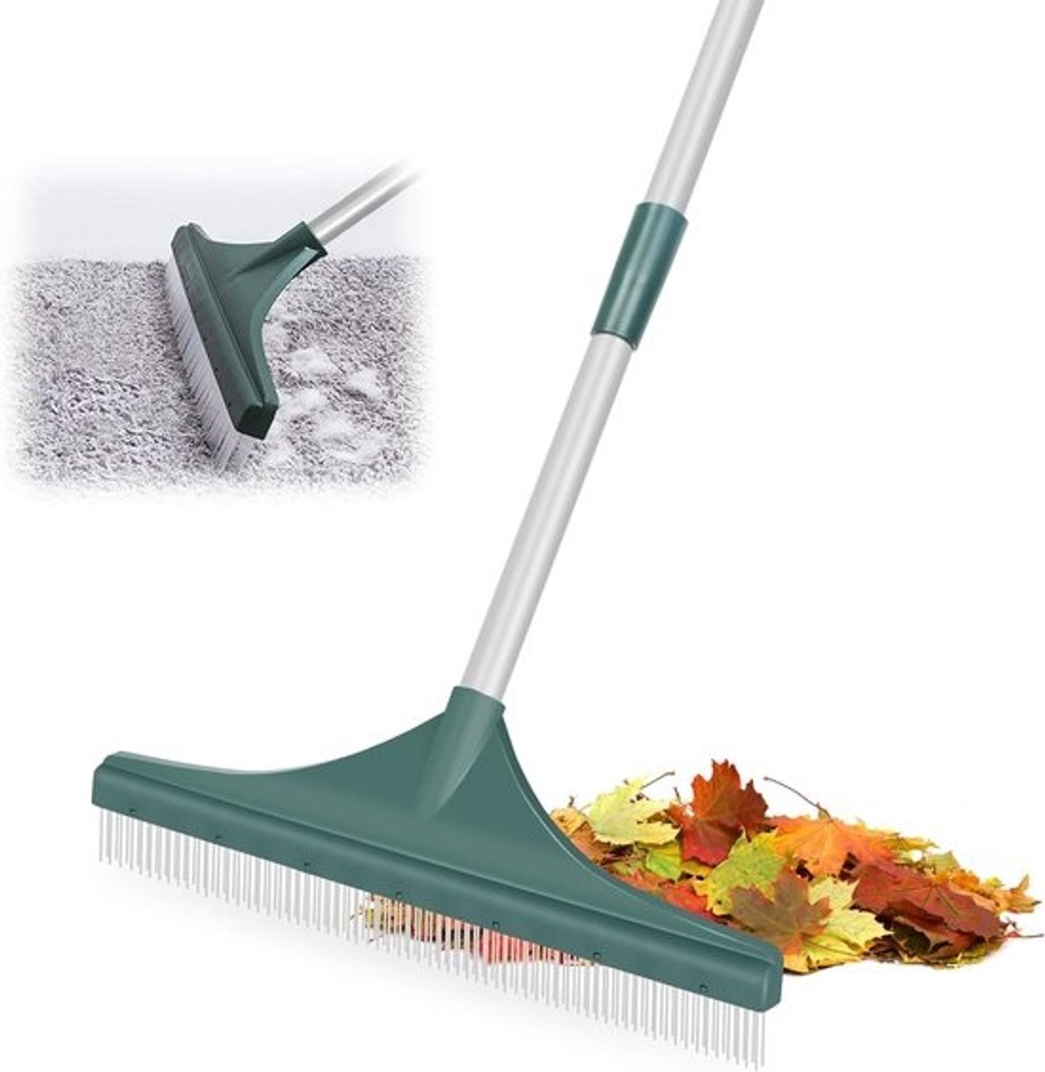 Kunstgrasborstel - Met verstelbare stalen handgreep | Ergonomisch en inklapbaar | 80-130 cm