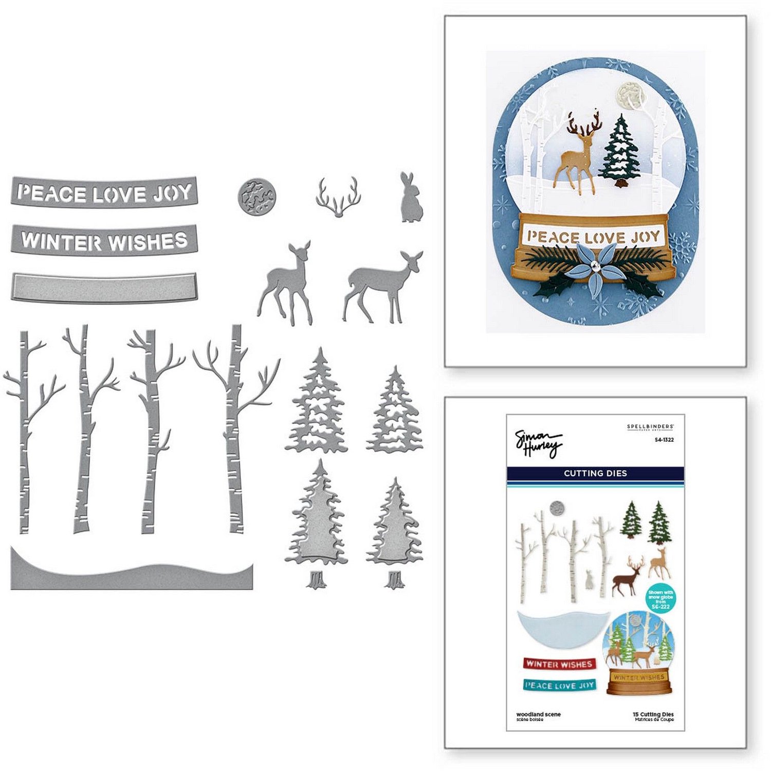 Spellbinders Simon Hurley Snijmallen - Woodland Scene - 15 st.
