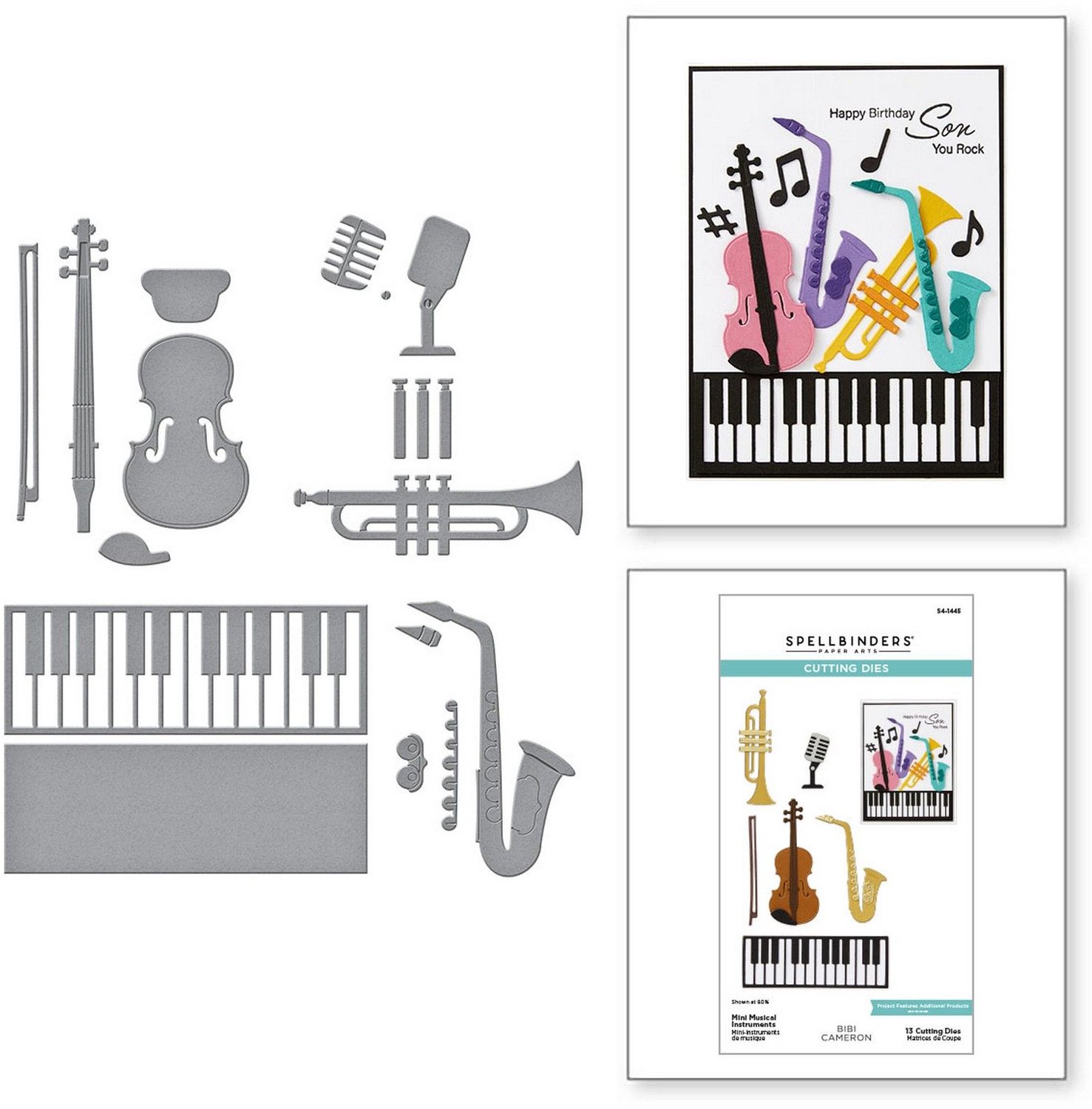 Spellbinders Snijmallen - Mini Musical Instruments - 13 st.