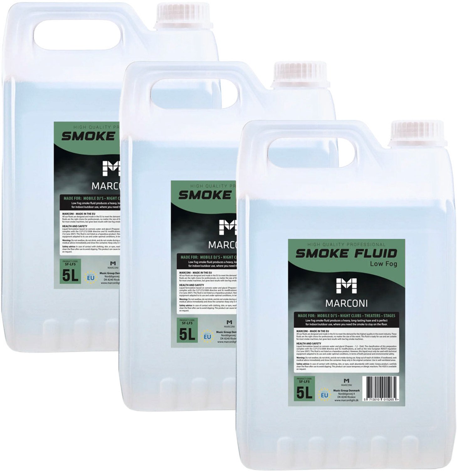 Marconi Rookvloeistof 3 X 5L - Low Fog Effect - Speciale Nevelvloeistof - CE Goedgekeurd - Voor Rookmachines