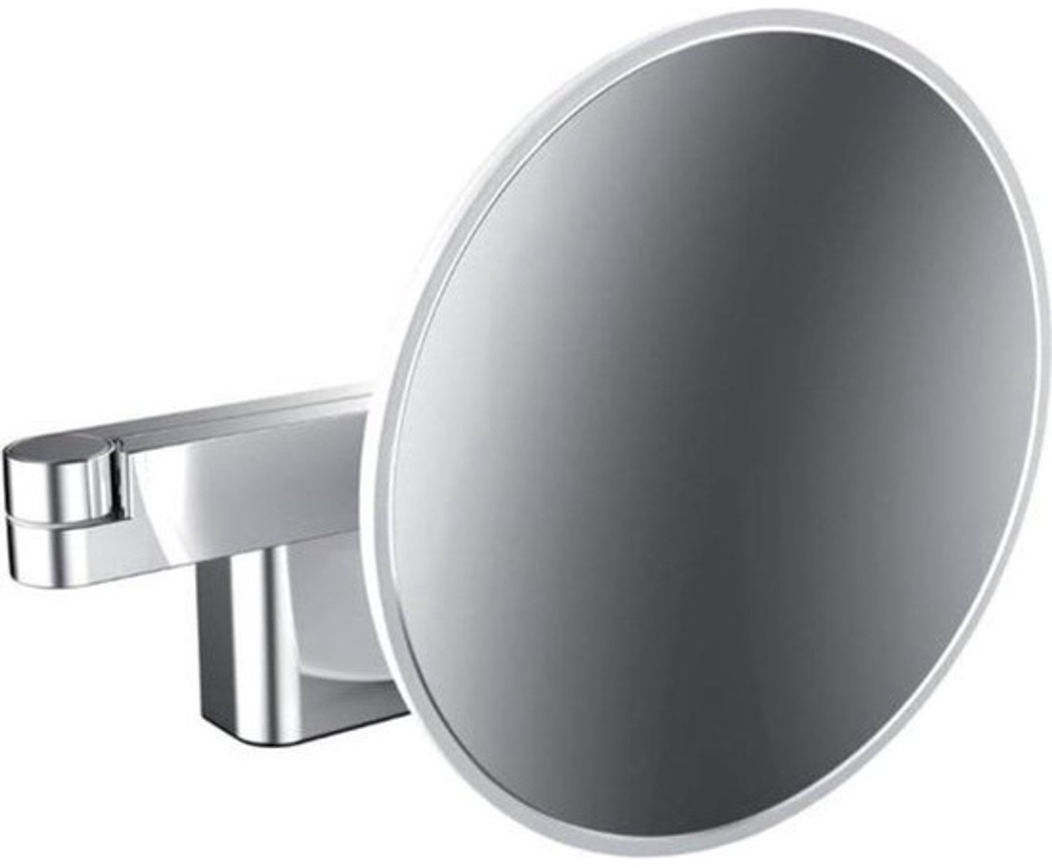 Led-cosmetica- en scheerspiegel op dubbele scharnierarm - ronde make-upspiegel met verlichting - dimbare wandspiegel met 3-voudige vergroting scheerspiegel wandmodel