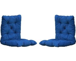 Palletkussens - Stoelkussens met rugdeel Chicreat - Set van 98 x 50 x 8 cm, blauw