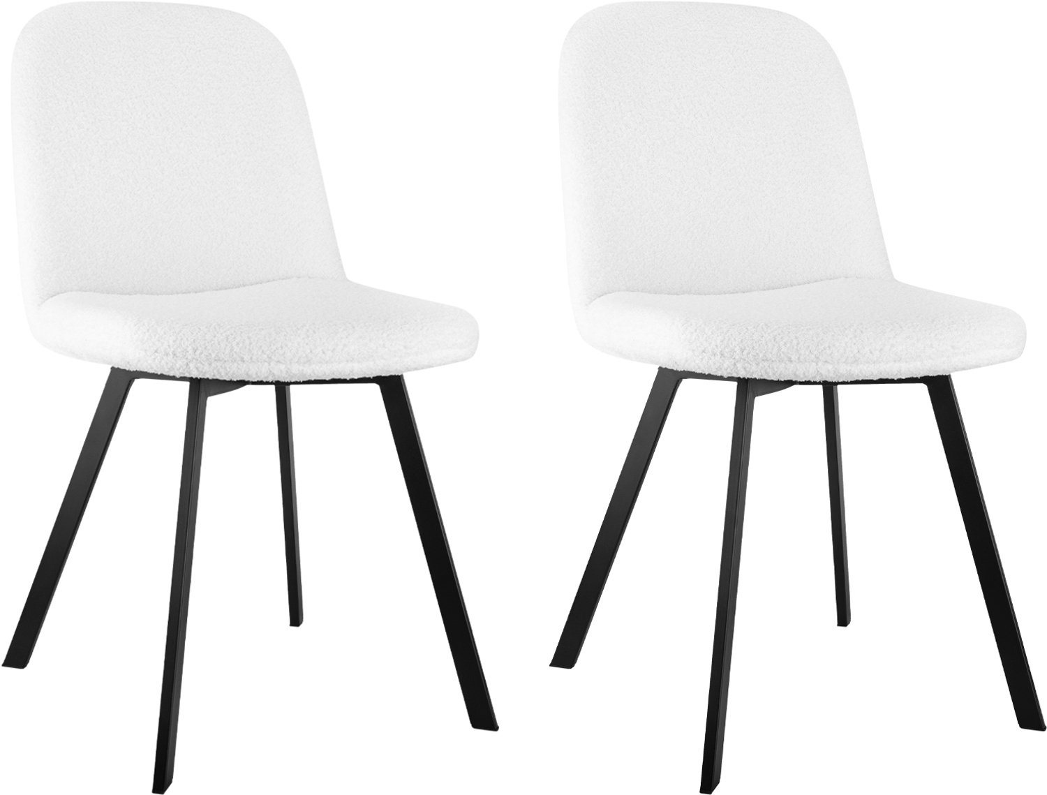 SONNENH Teddy eetkamerstoelen - Set van 2 - Metalen poten - Beige / Zwart Beige | Zwart