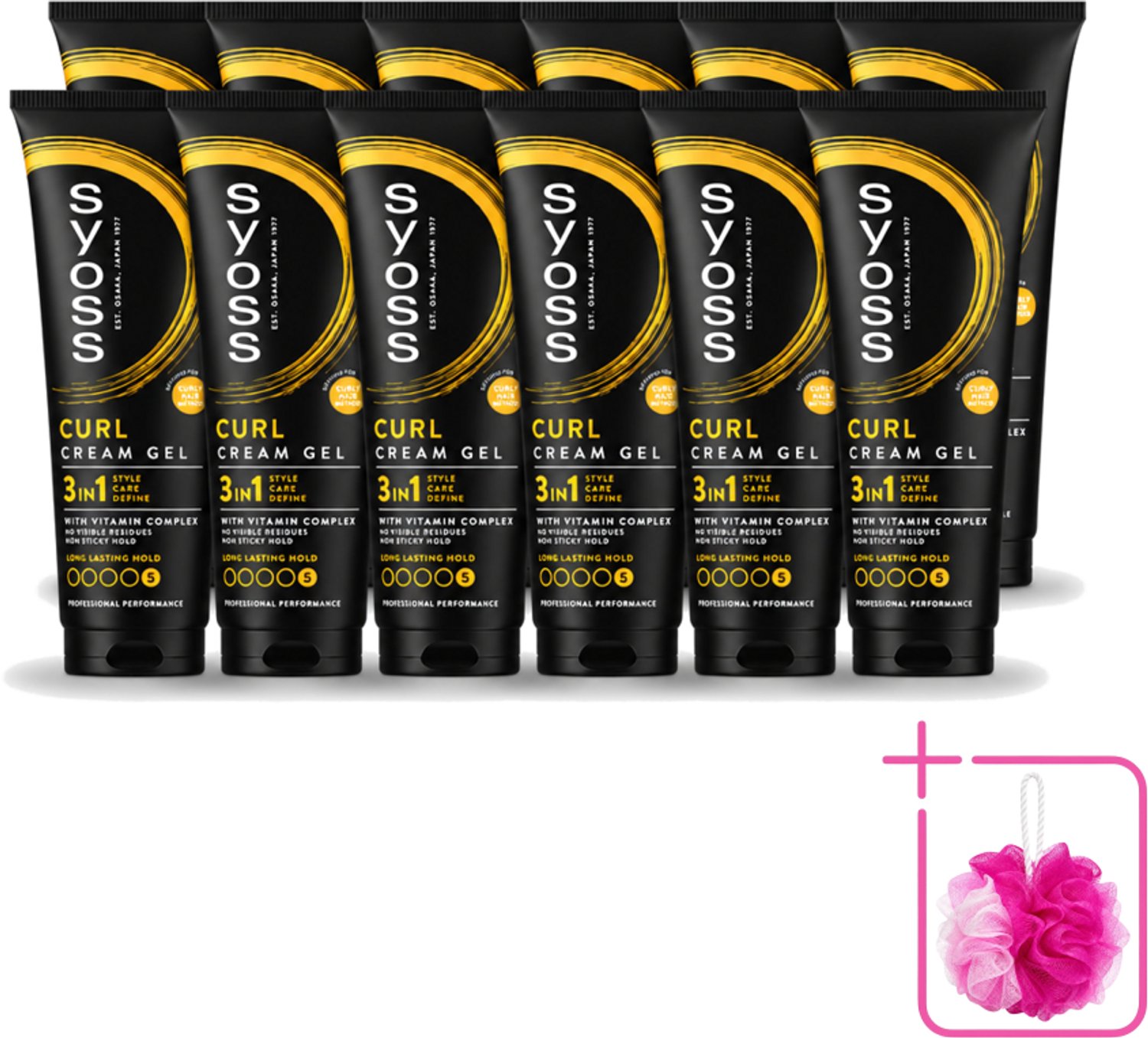 12 x Syoss - Curl Control - Gel - Voor Gedefinieerde Krullen - 250 ml - Bulkverpakking - Krullen fixeren - Douchemop - Krullen controleren