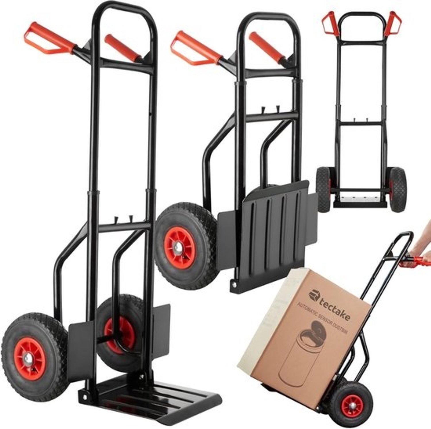 Vouwbare handtruck met stalen frame en luchtbanden - Laadvermogen tot 100 kg