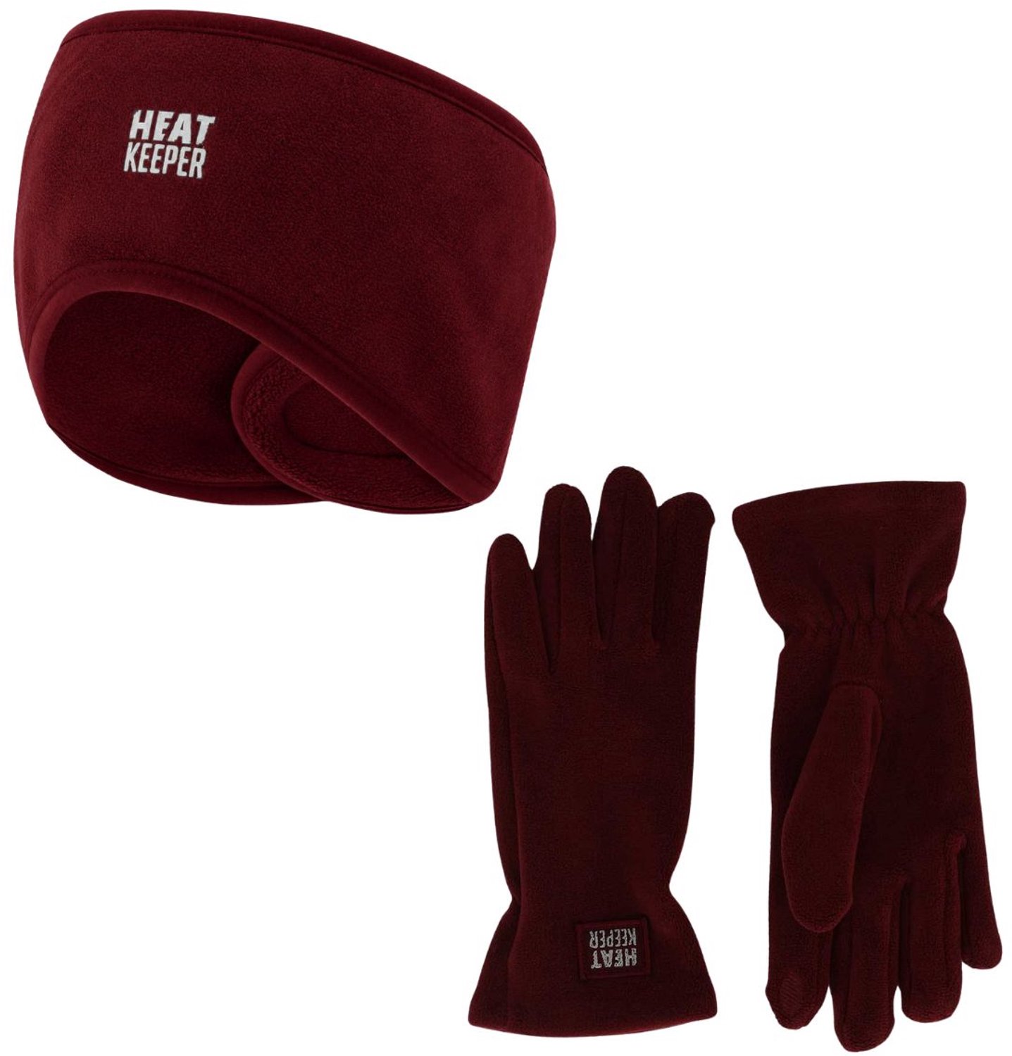 Heatkeeper Dames Winter Thermo Set - Fleece - Hoofband + Handschoenen - Burgundy - One Size