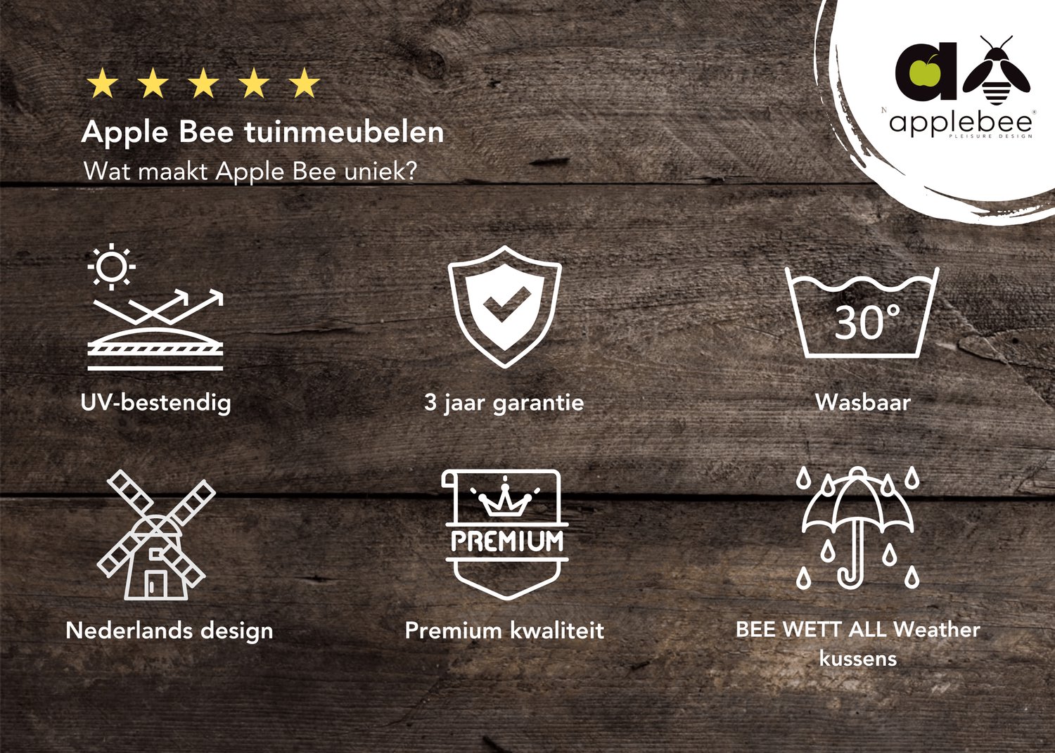 Apple Bee Condor Dining Salon de jardin 240 x 95 cm - 7 pièces