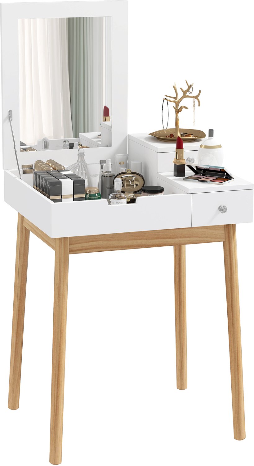 HOMCOM kaptafel - hout - 60x50x85,5 cm - wit