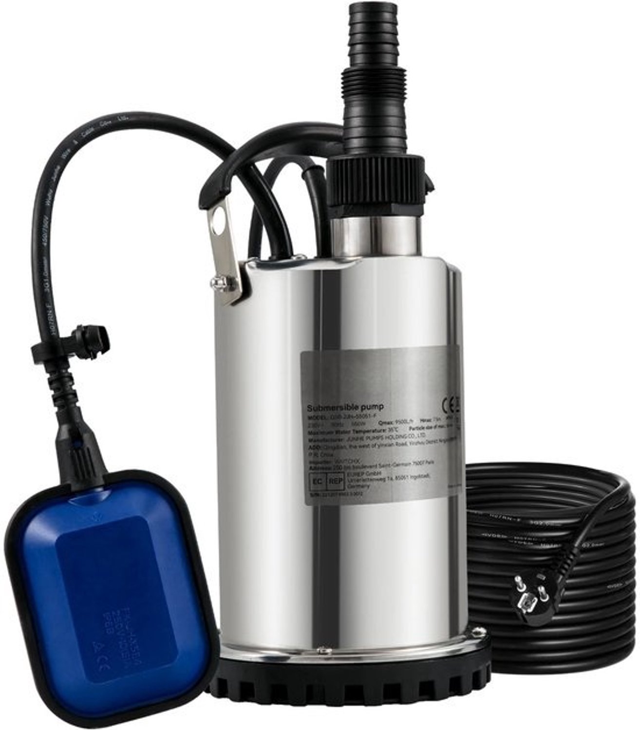 Dompelpomp voor vuil water - Rioolpomp 550W - 2200W - Met ingebouwde vlotter - Voor zwembaden, kelders en bubbelbaden
