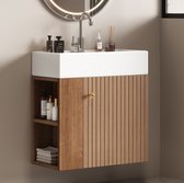 CHICFURN Badkamermeubel - Wastafel - Hangend - Bruin