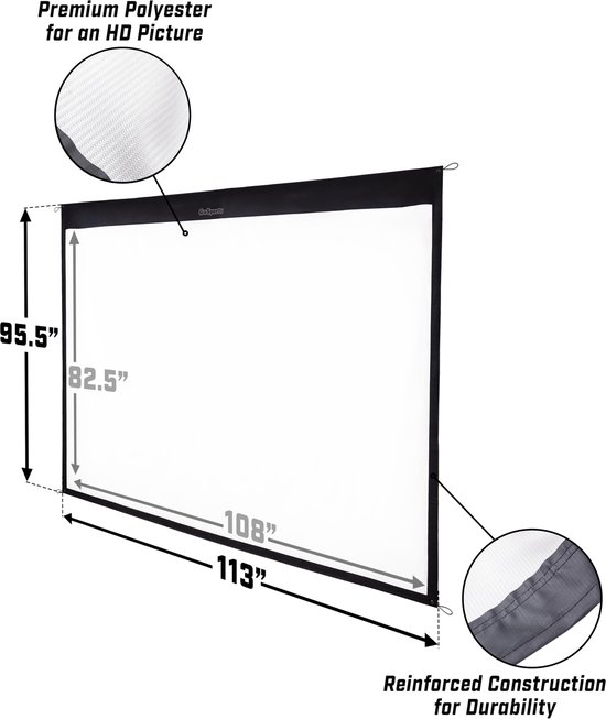 Golf simulator impact screen 10ft x 7ft - wit mat polyester - standaard projectie - ideaal voor thuisgebruik - m-winkel — afbeelding 4