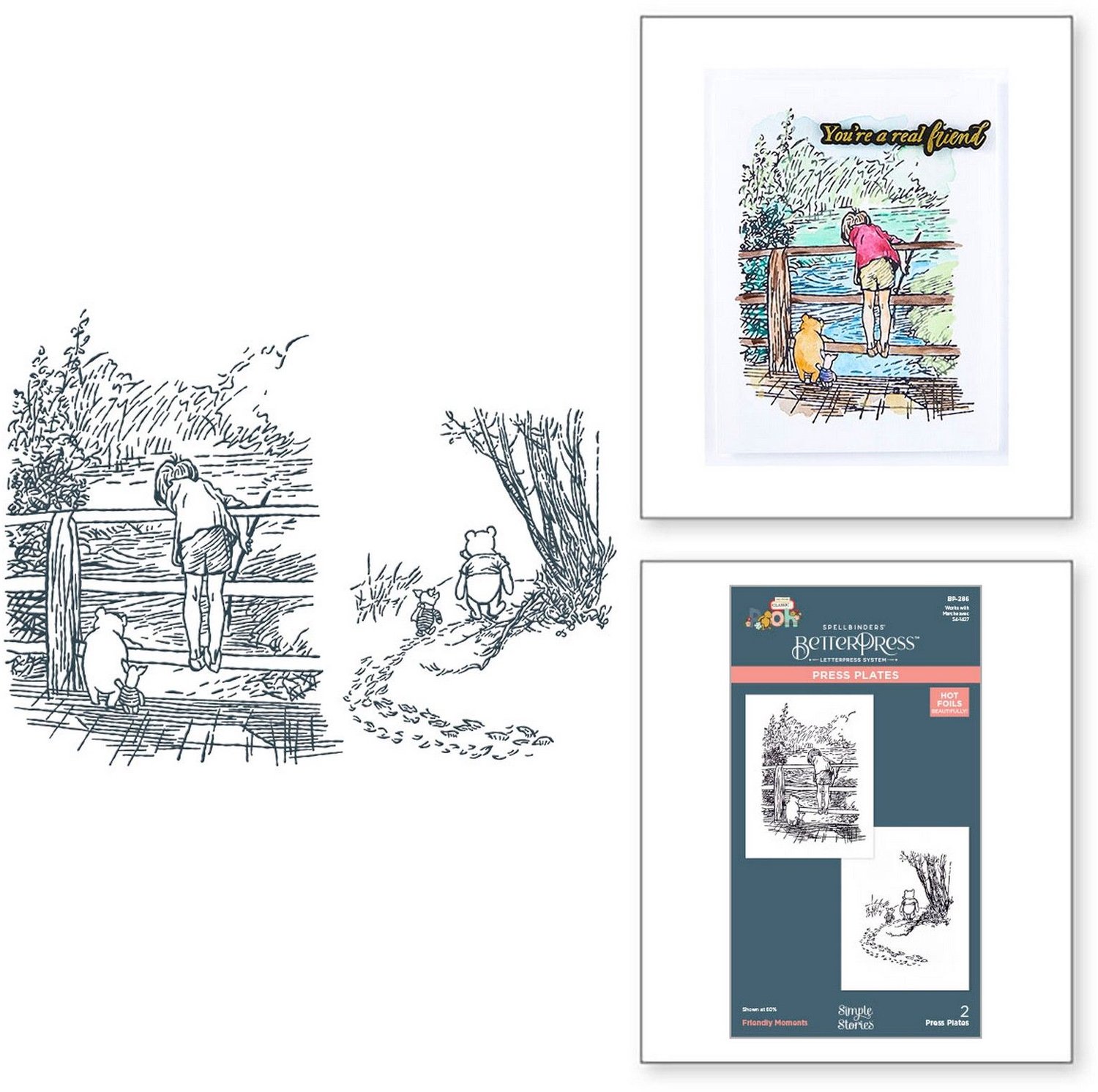 Spellbinders BetterPress Plates - Friendly Moments - 2 st.