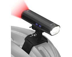 Gaciron fietslamp met 600 lumen – Geïntegreerde voor- en achterlamp – Helmbevestiging – 4 helderheidsstanden – Oplaadbaar via USB-C