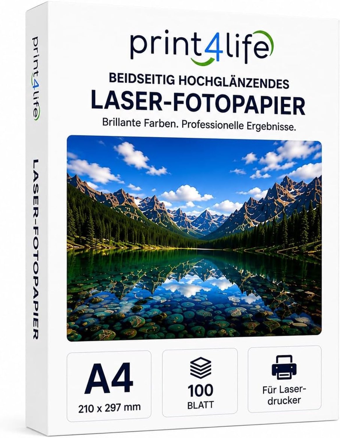 Fotopapier 100 vellen DIN A4 - 200 g/m² - dubbelzijdig hoogglanzend - perfect voor scherpe afdrukken - m-winkel
