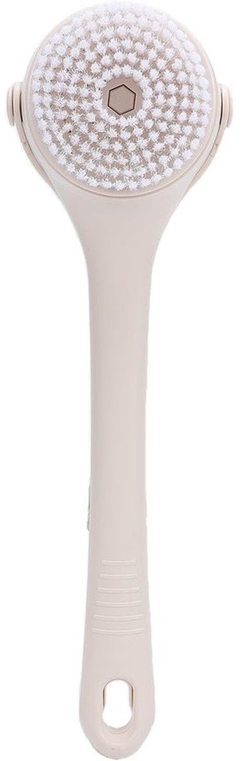 Elektrische doucheborstel - Lichaamsscrubber en badborstel - Reiniging van het lichaam - Uitschuifbare lange steel - 11.5 x 38 cm - Wit