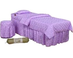 Beddengoedset - Massagetafelrok - Saloninrichting - Verzorgde uitstraling - 4-delig 80 x 190 cm - Wit