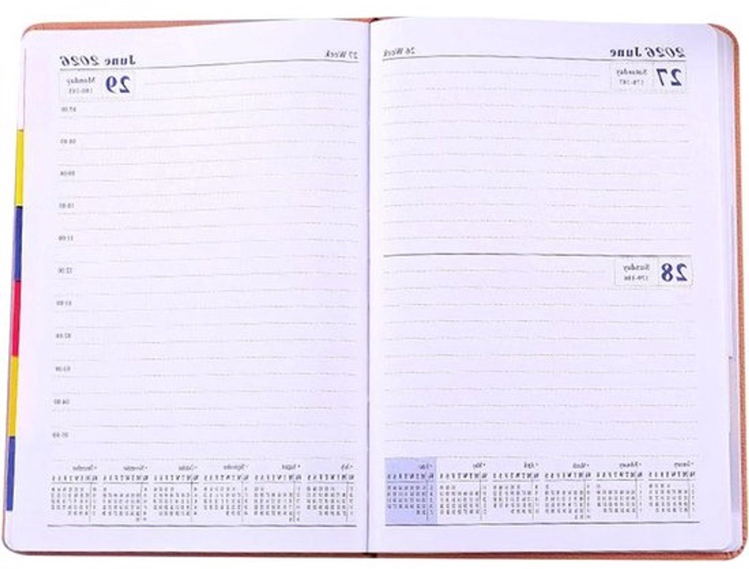 Agendaboek - Planningsnotitie en takenlijst - Voor meer productiviteit - Flexibele ongedateerde indeling - 16 x 20 cm - Bruin