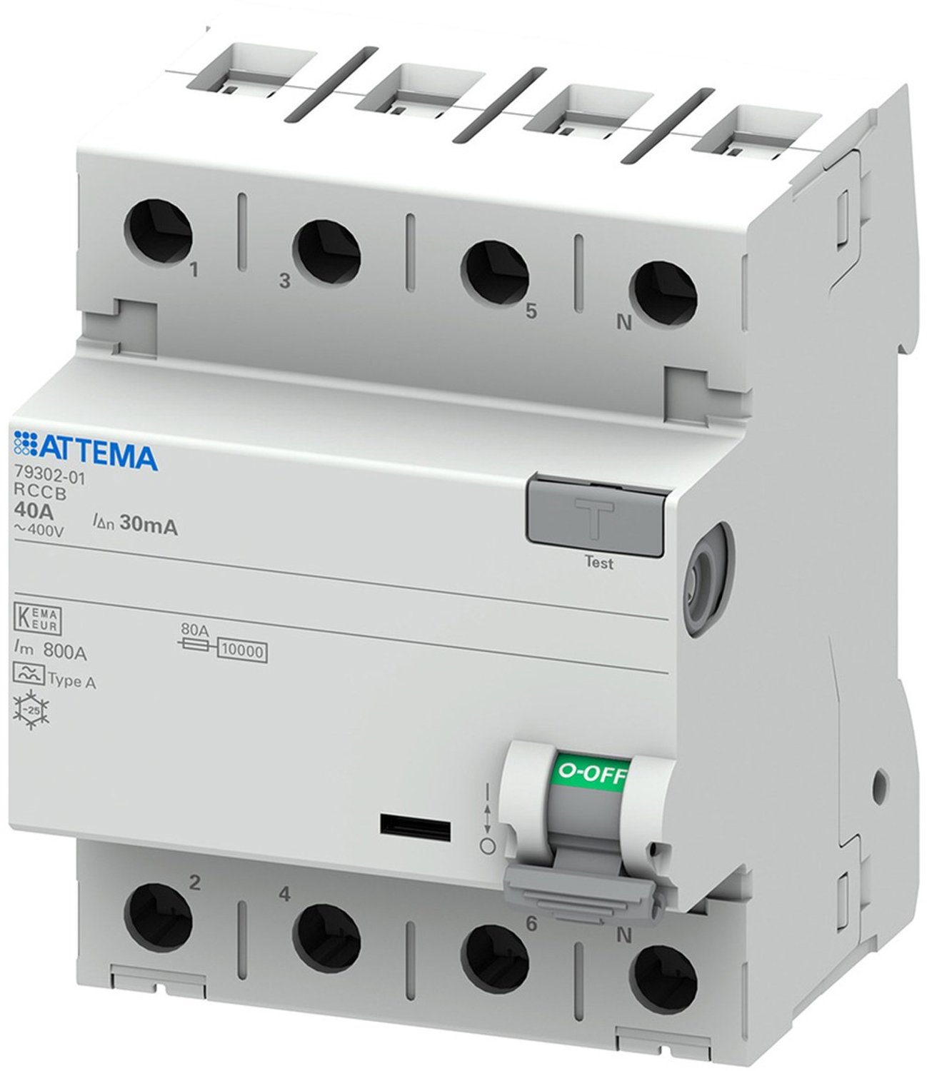 Attema Click-mate NXT Aardlekschakelaar 4P 40a, 30ma - AT90216
