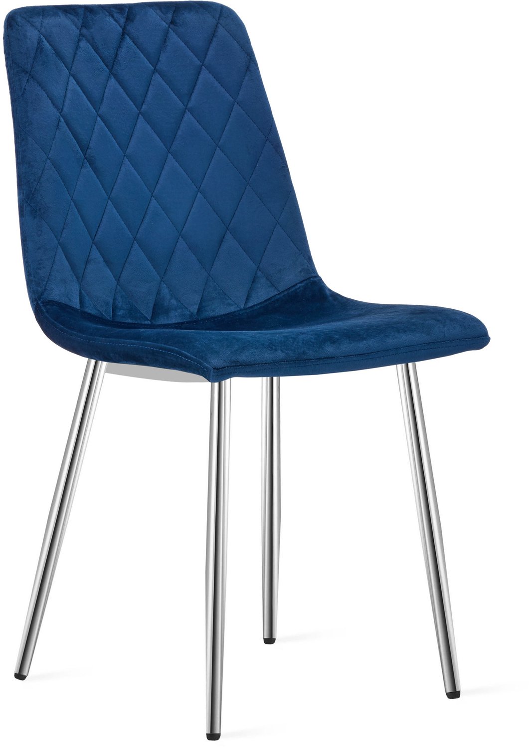 LEOBERT TURIN Eetkamerstoel – Marineblauw Velvet – Metalen Poten – Comfortabele Ergonomische Zitting – Modern Design – Velvet Stoel voor Woonkamer, Keuken en Eetkamer – Max. 110 kg
