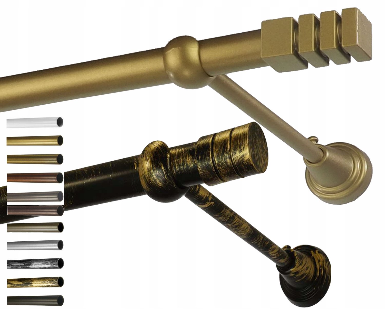 Merkloos Metalen Gordijnroede 19mm, 180cm, Enkele Stang