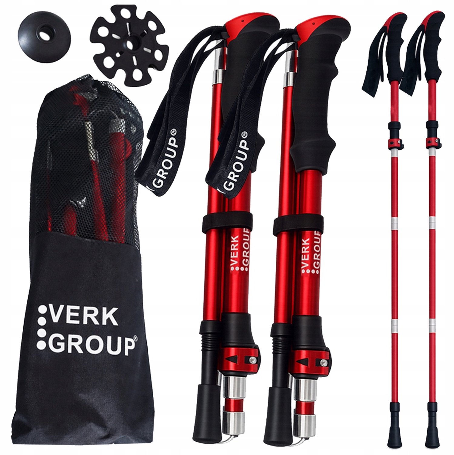 Verk Group Nordic Walking Stokken Set - Rood - Inclusief Hoes