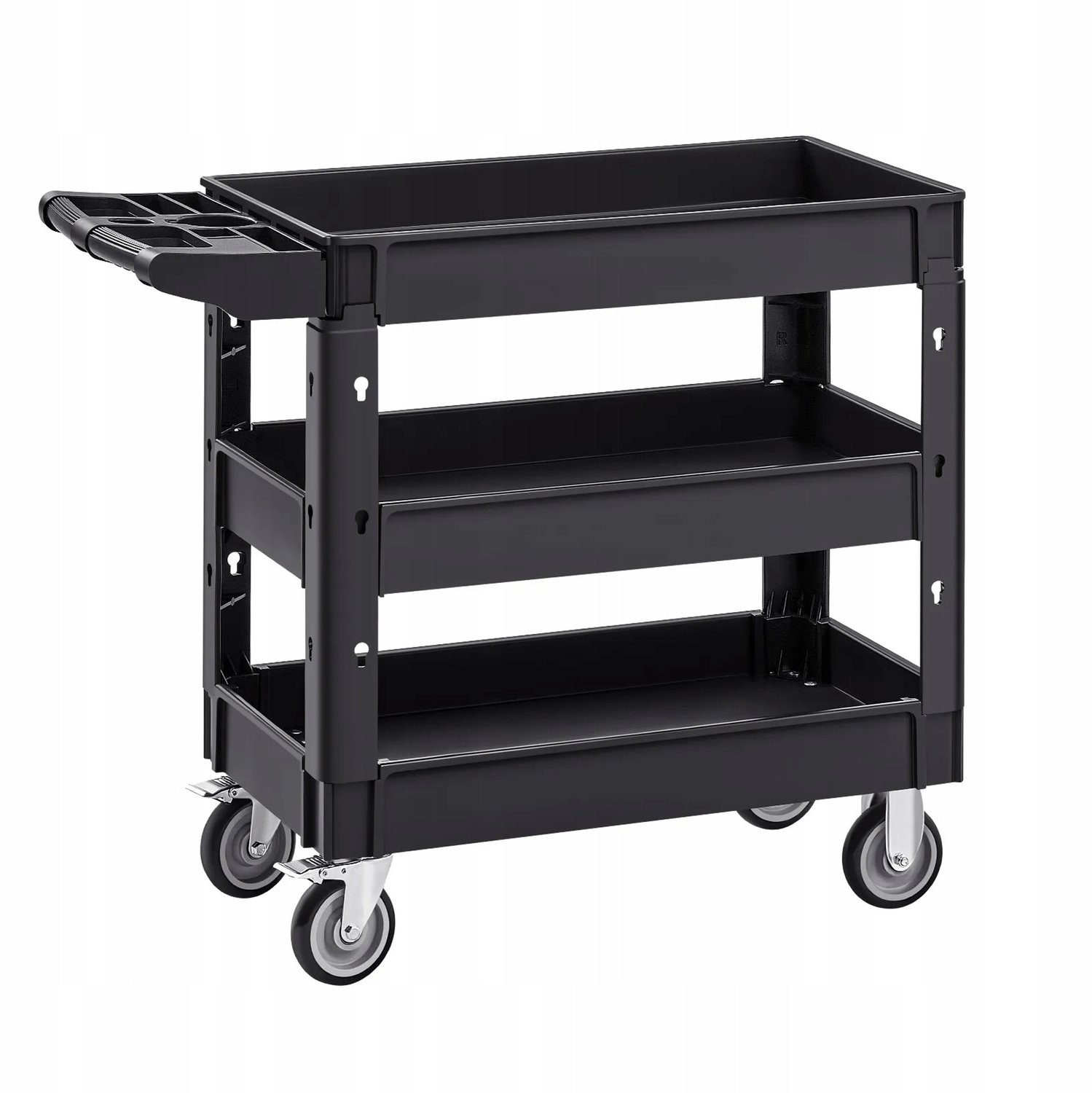 Werkplaatswagen 3 plateaus 250kg op wielen voor magazijn en garage