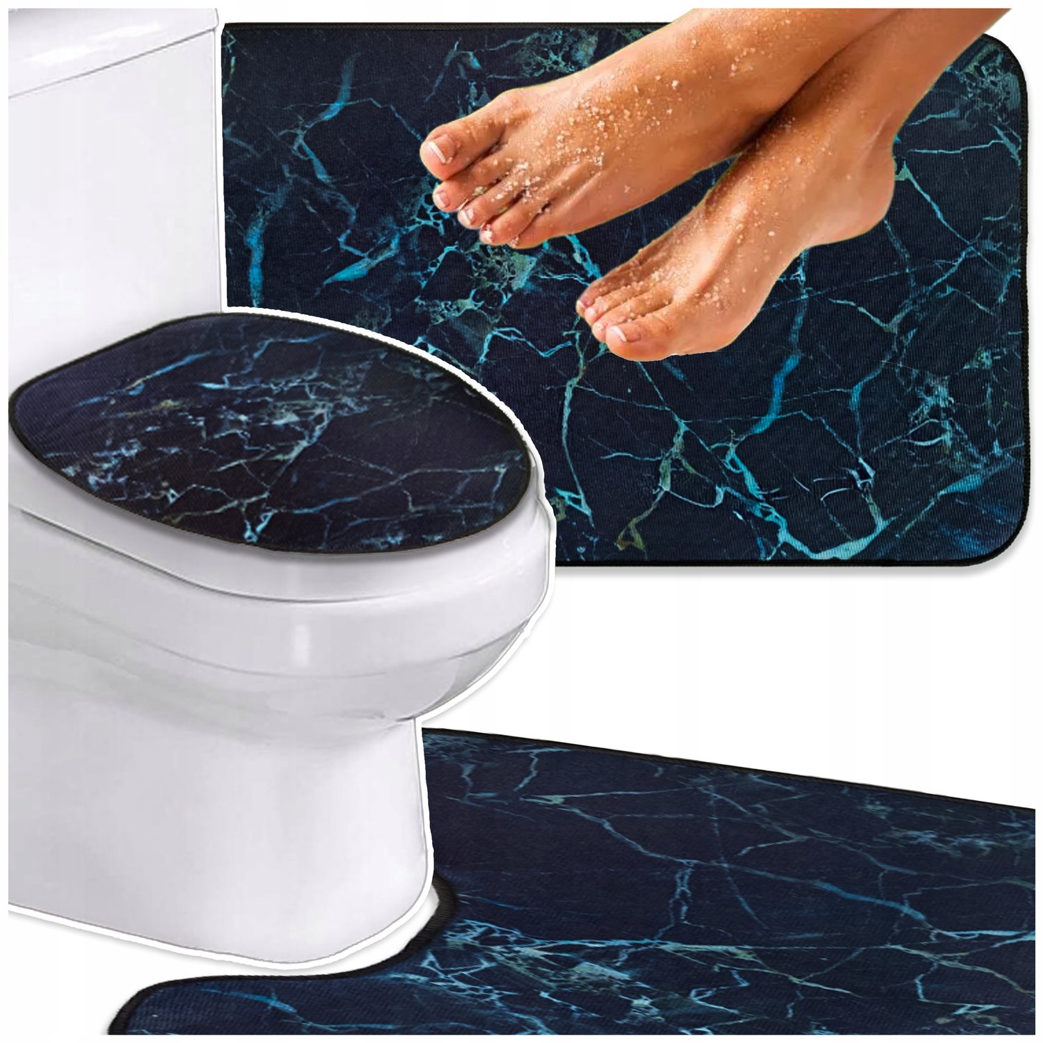 3-delige Antislip Badkamermat Set - Absorberend & Stijlvol