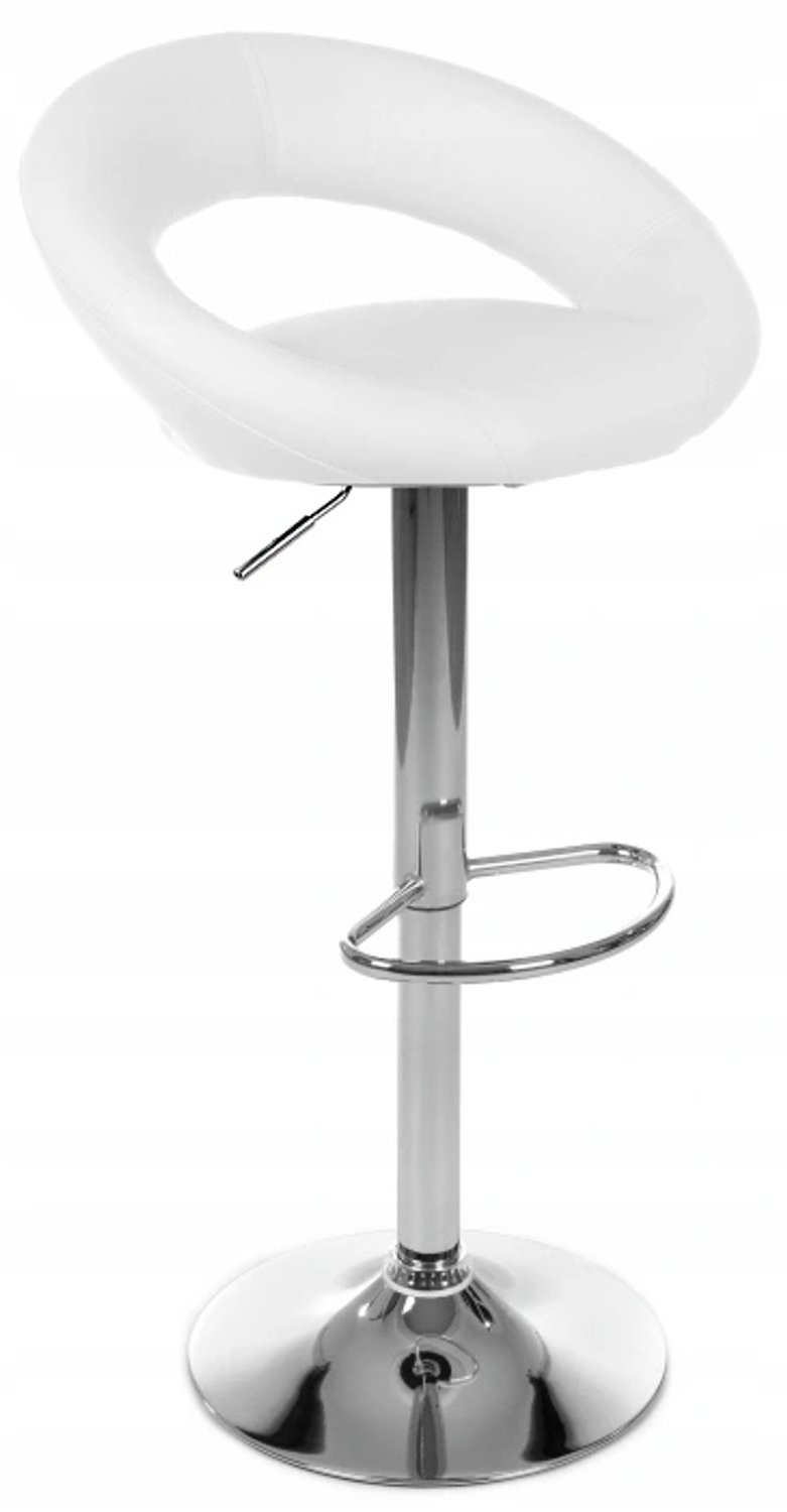 Witte Barstoel 'Joker' - Eco-leer, Chromen Frame, Loft Stijl
