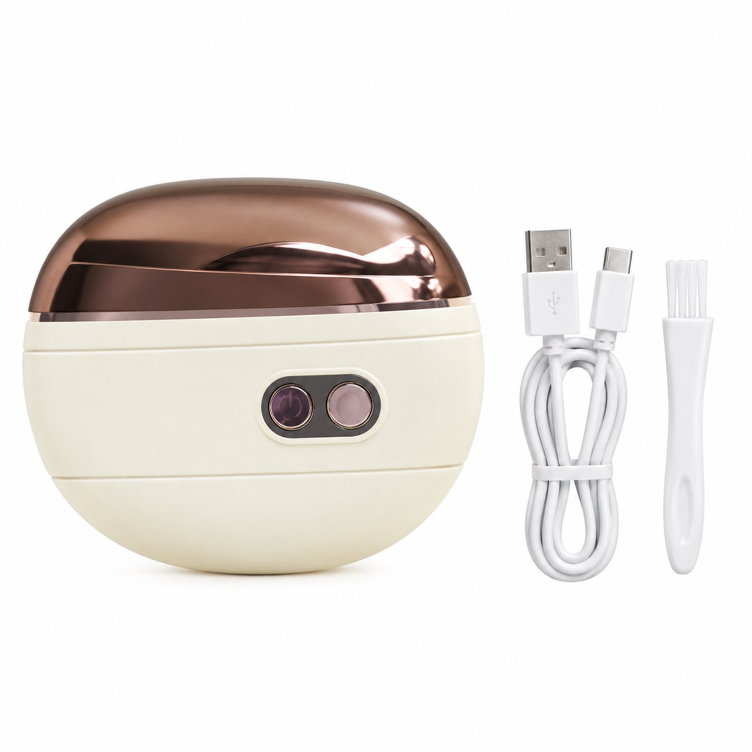 Elektrische nagelknipper - USB-oplaadbaar - met verlichting - 2 snelheden - gebroken witte uitvoering zonder display