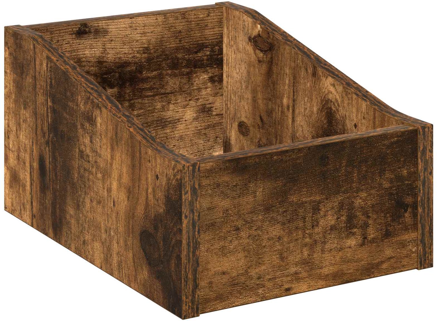 Image of vidaXL - LP - Recorddoos - Gerookt - eiken - 23 - x - 33 - x - 16 - cm - Bewerkt - hout