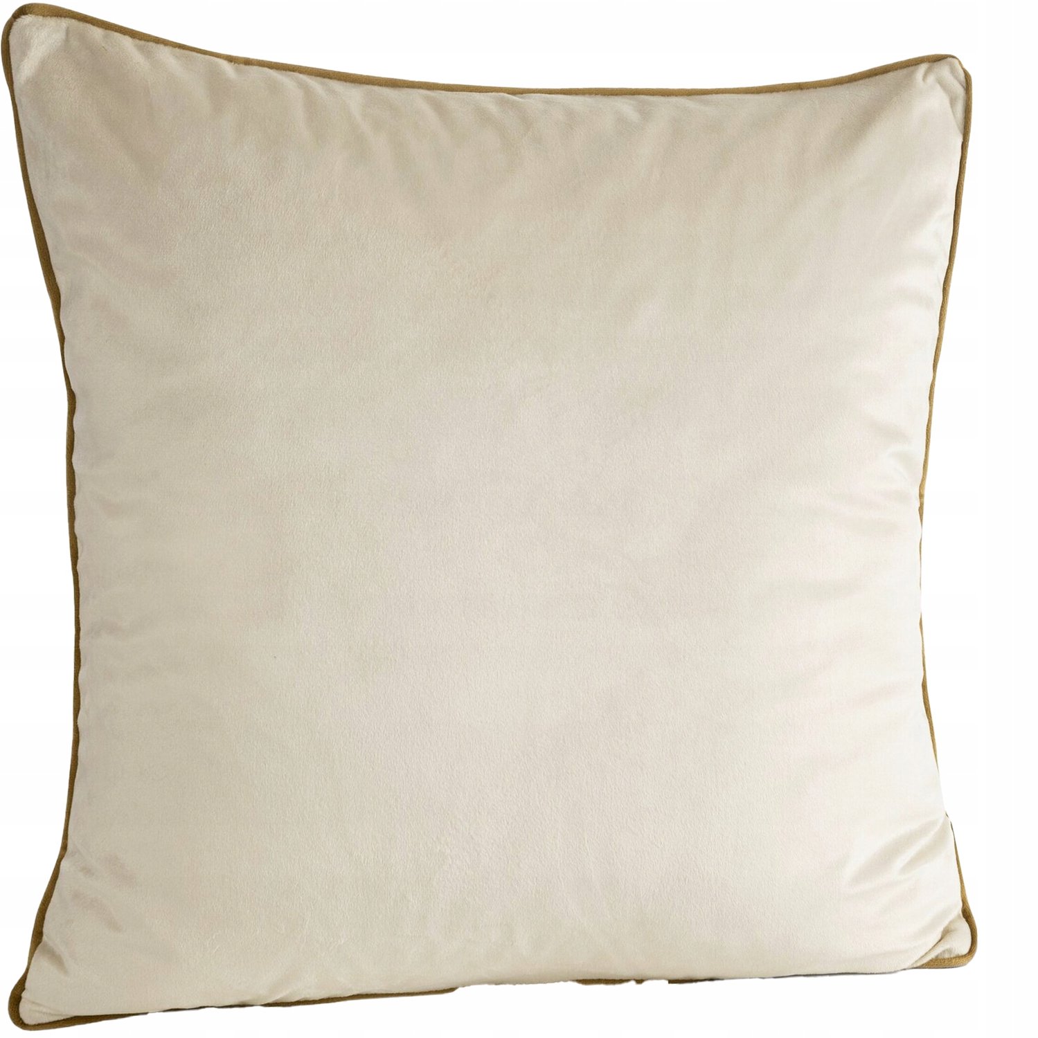 Decoratieve Kussenhoes 45x45cm Beige met Rand, Velours