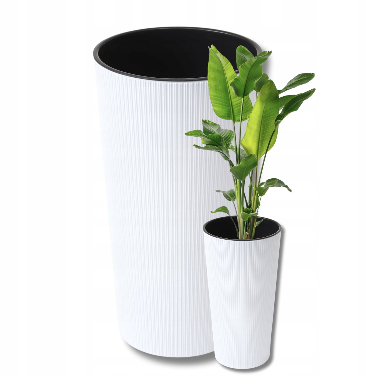 Lilia Jumper Plantenbak Wit Ø19cm H36cm - Duurzaam Kunststof