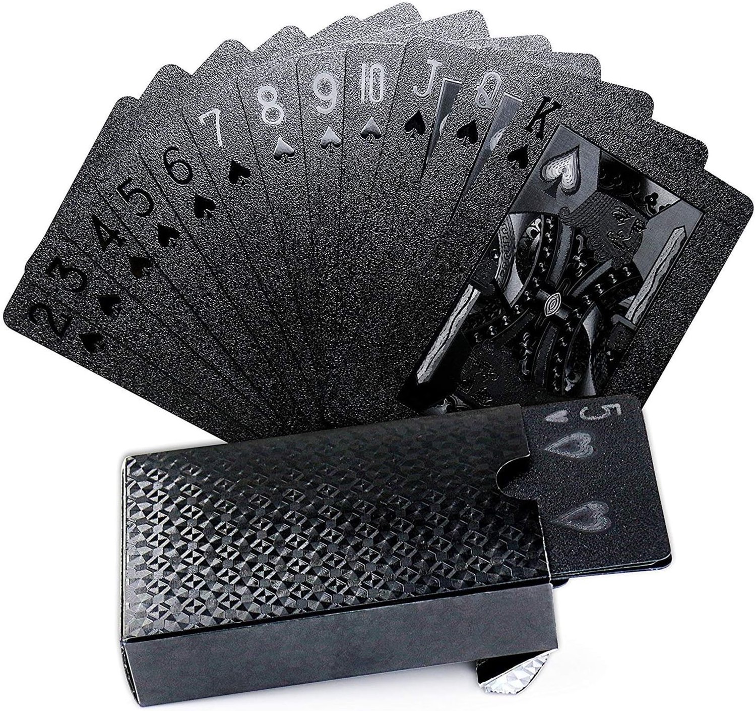 Coole Poker Speelkaarten met Zwart Goudfolie, Waterdichte Kaartset voor Feest en Spellen met Cadeauverpakking