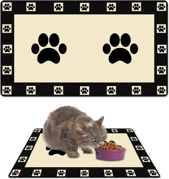 Famanu - Fressmatte voor honden en katten - voorkomt morsen tijdens het eten - snel drogend en antislip - 50 x 30 cm