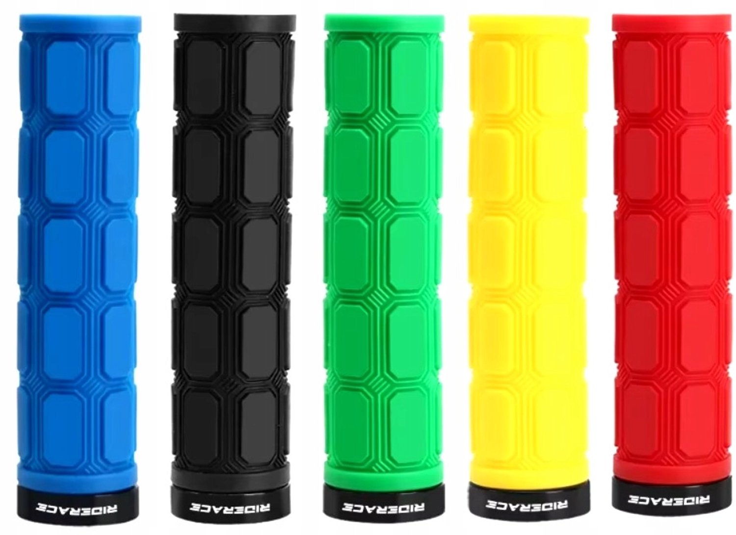 Fietsstuur Grips Rubber Blauw met Aluminium Ring