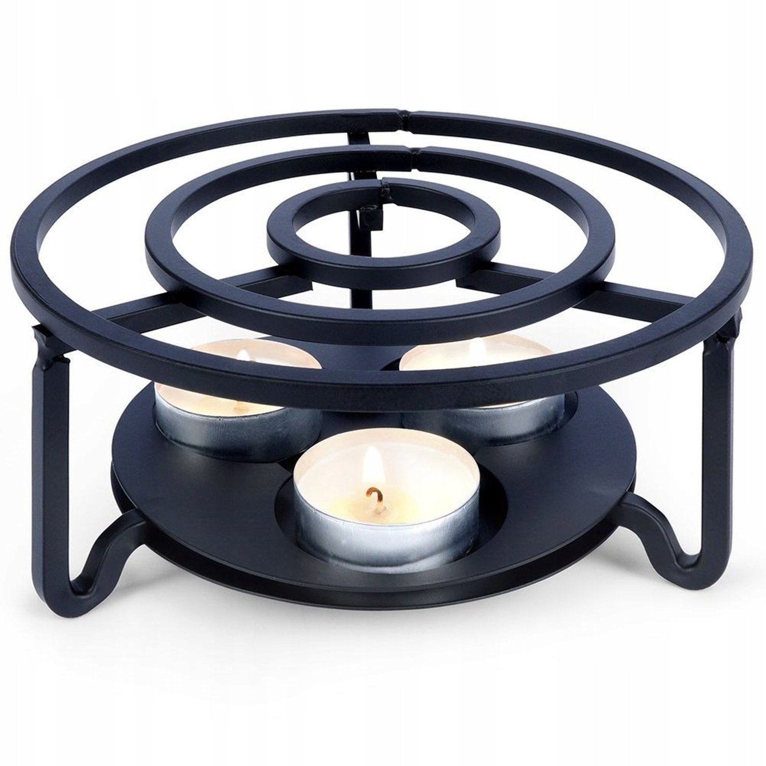 Zwarte Metalen Fondue & Theepot Warmer - 16,5x7,5cm