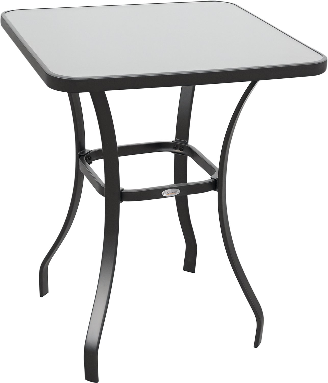 Outsunny Patio bijzettafel - Metaal - 68,5 x 68,5 x 84 cm - Grijs