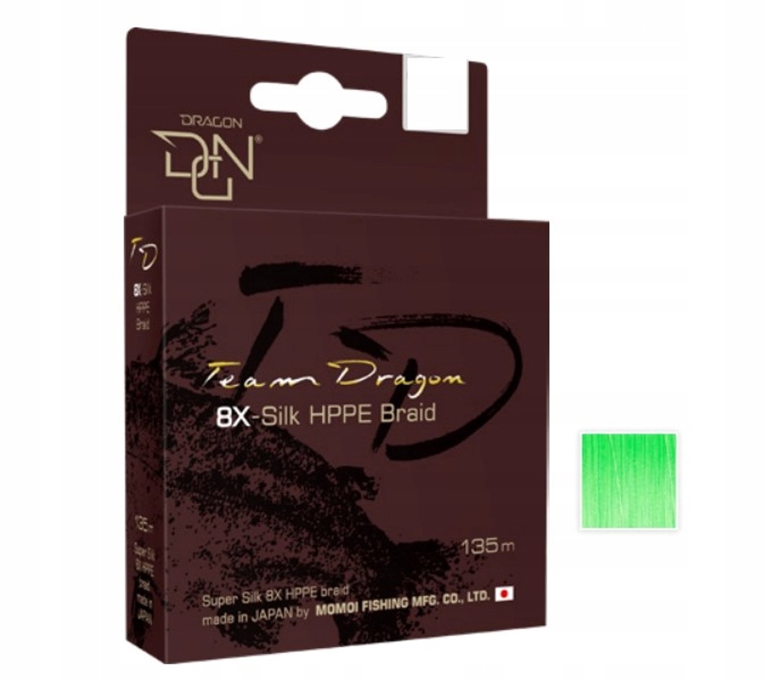 Team.DRAGON 8X-Silk HPPE Vislijn 0,14mm Fluo Groen 135m