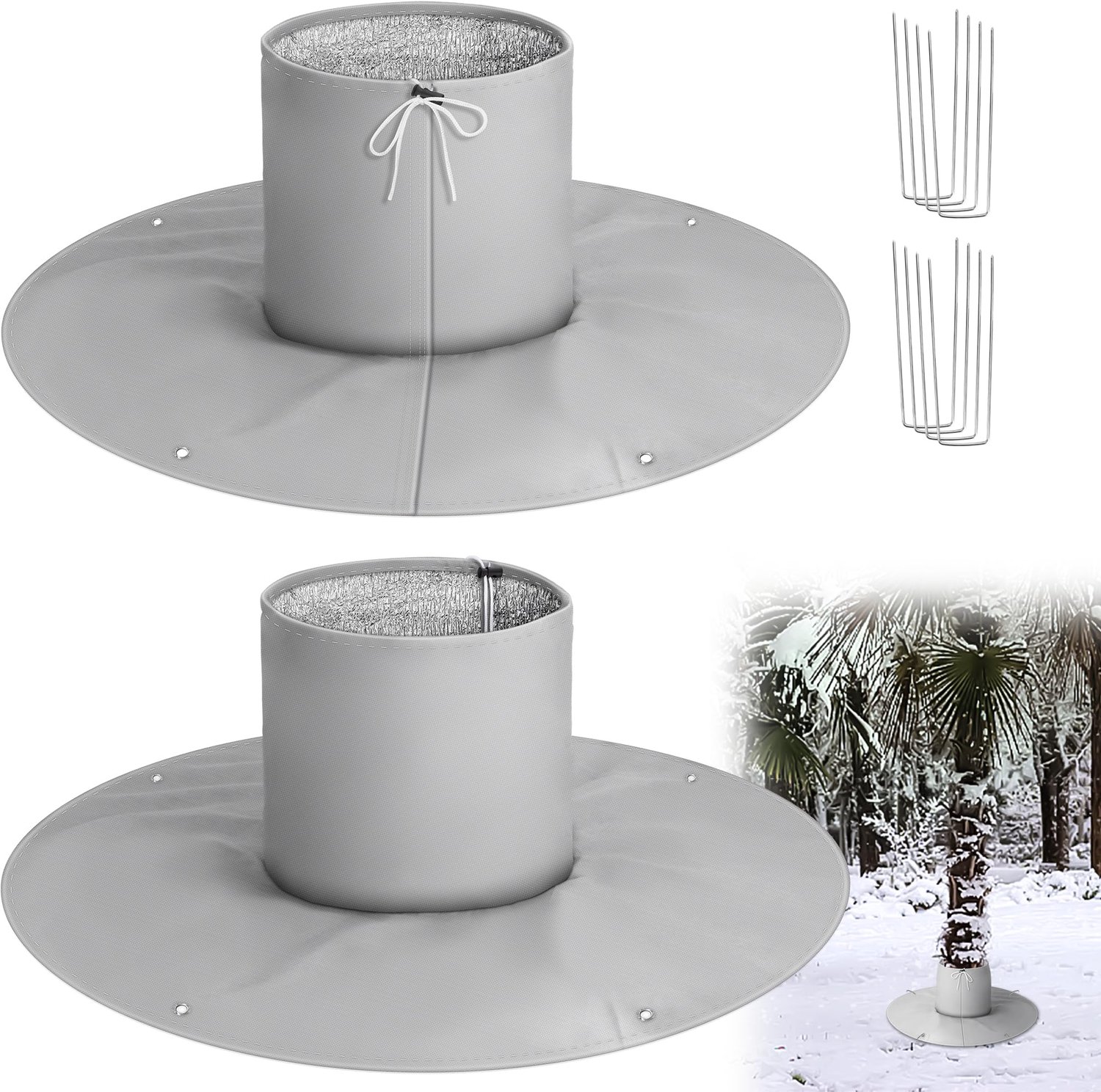 Famanu - Winterscherm voor Palmen - Bescherming tegen vorst - Duurzaam kunststof - Groen 2 stuks