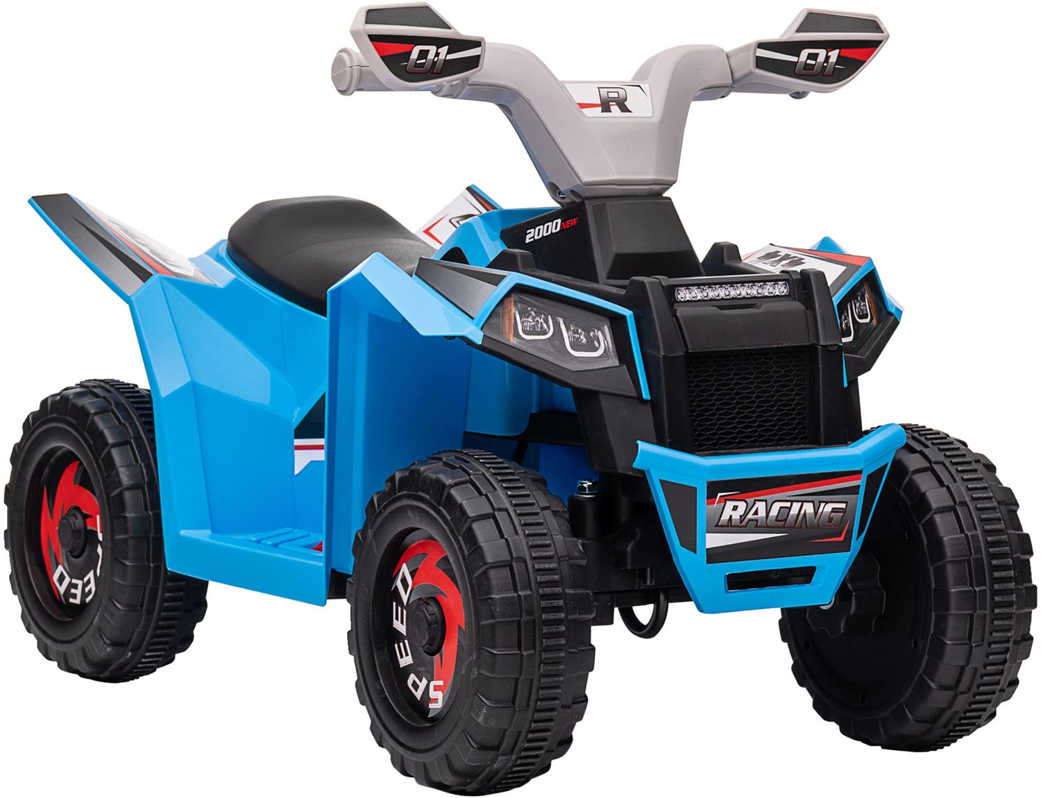 Homona Elektrische quad voor kinderen - Met voor- en achteruitversnelling - 70 x 41,5 x 48,5 cm - Blauw
