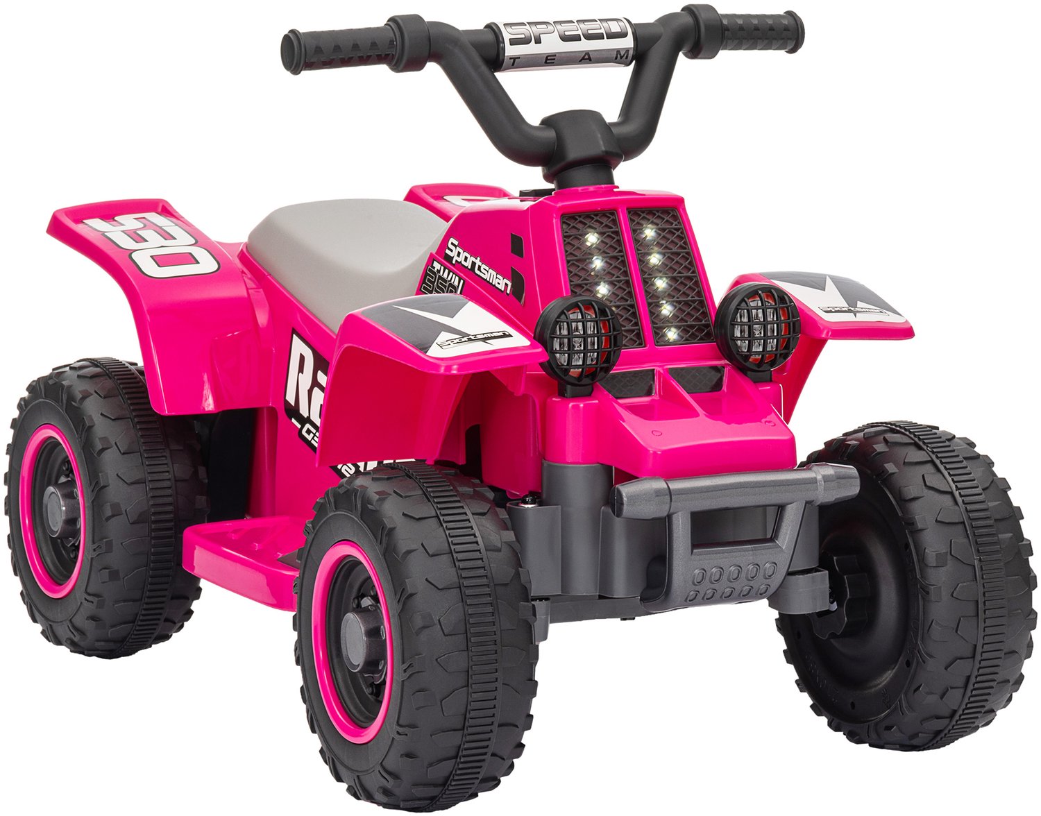 Playon Elektrische kinderquad - Met LED-koplampen - Vooruit- en achteruitrijden - 3 km/u - 70,5 x 42,5 x 46,5 cm - Roze
