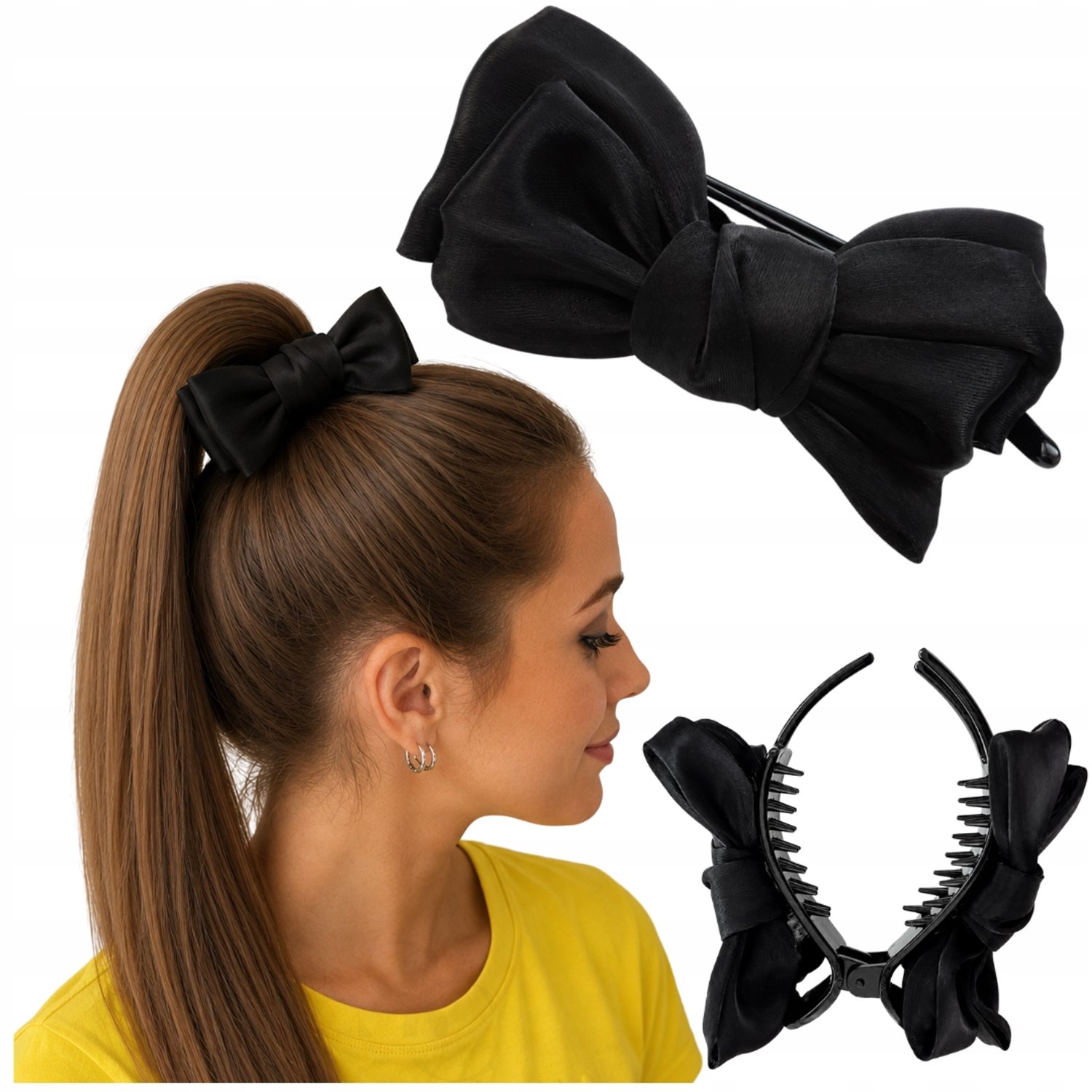 Zwarte Strik Haarclip - Elegante en Tijdloze Haaraccessoire