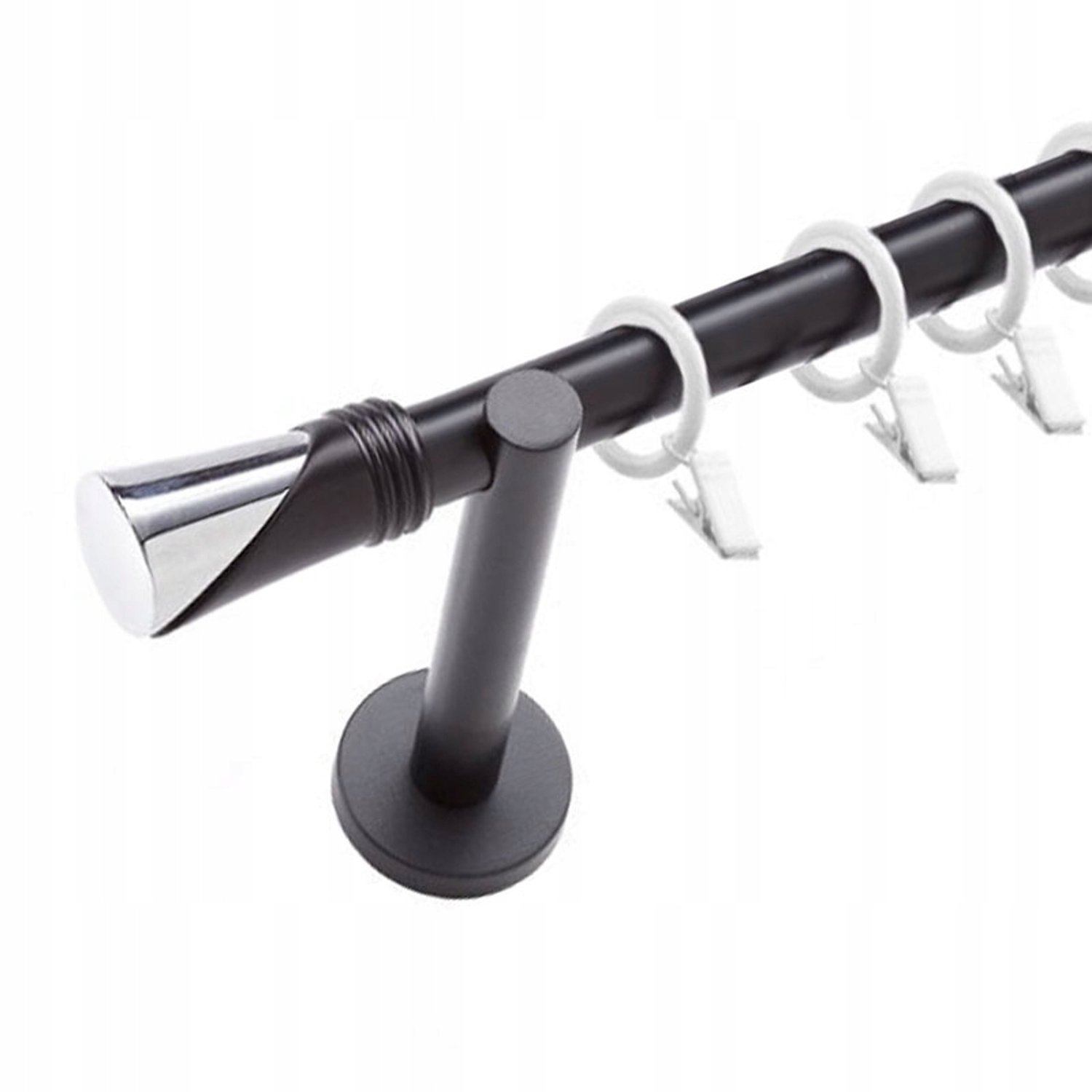 Moderne Zwarte Gordijnroede 19mm - 340cm