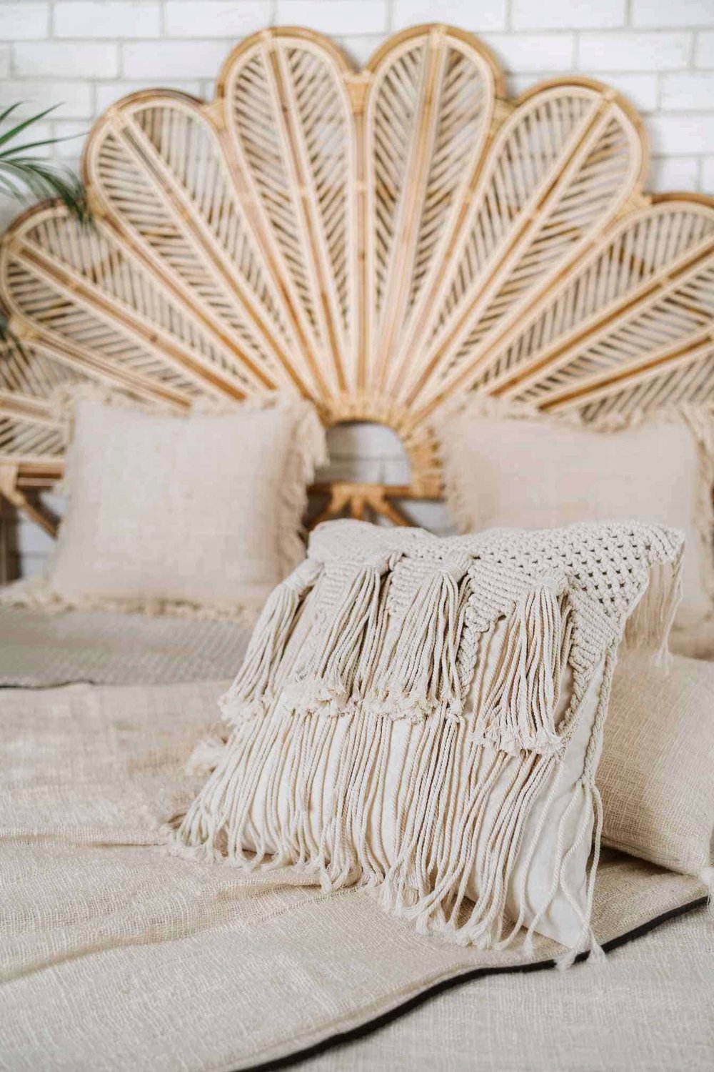 Boho Macramé Kussenhoes 50x50 cm - Handgeweven Katoen