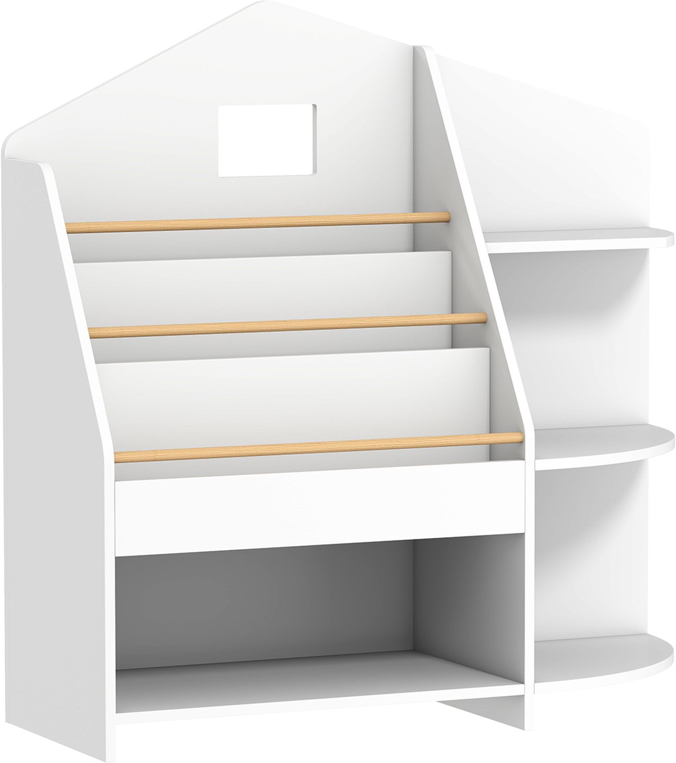 Playon Kinderregal - Met 7 vakken voor boeken en speelgoed - 80 x 30 x 79,7 cm - Wit
