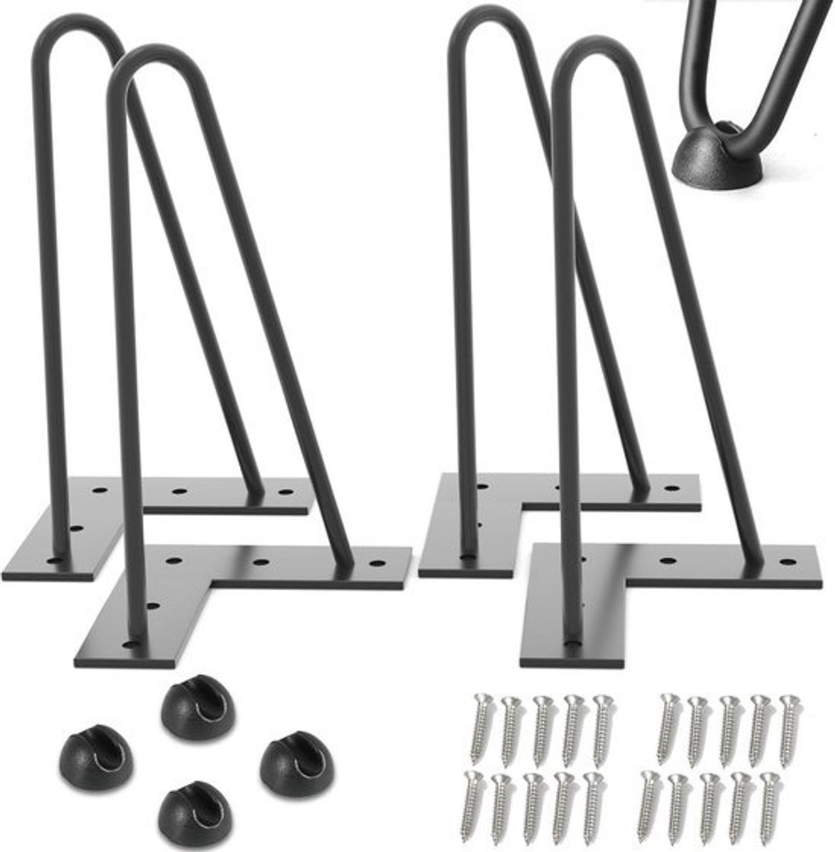 Metalen tafelpoten 30 cm - 4 stuks voor creatief knutselen - Geschikt voor salontafels en eettafels
