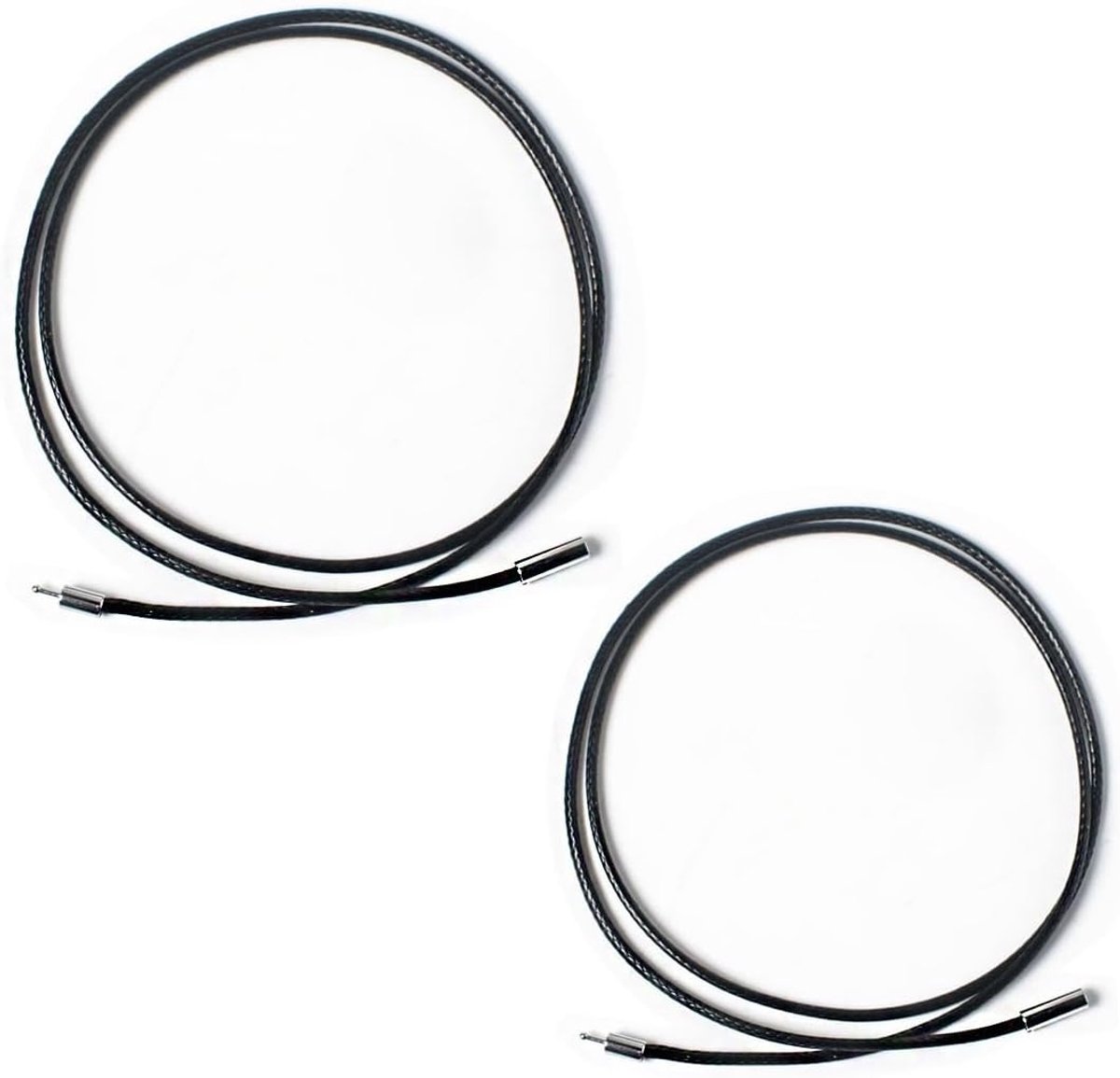 2 stuks leren herenkettingen, waterdicht, 3 mm, met sluiting, hals- en reserveketting, koord voor hanger, 45 cm en 50 cm